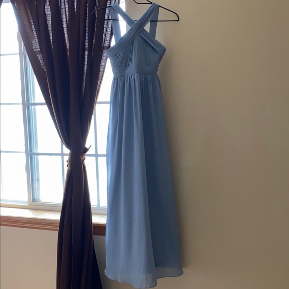 Junior Bridesmaid Dress JJHouse A-line Blue V-neck
